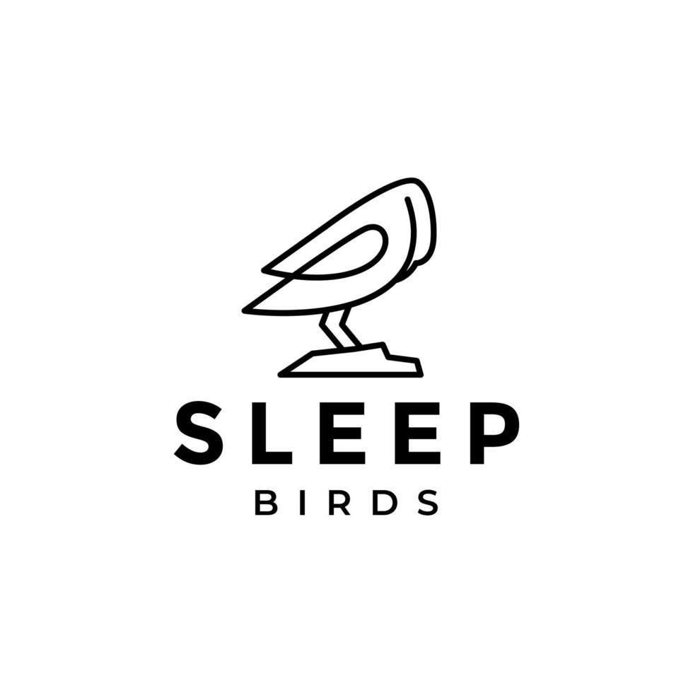 aquila dormire uccello logo design vettore
