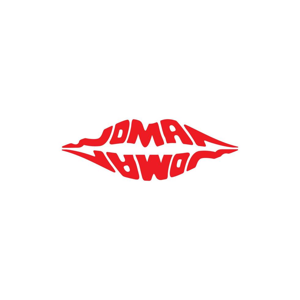 logotipo donna su labbra design vettore