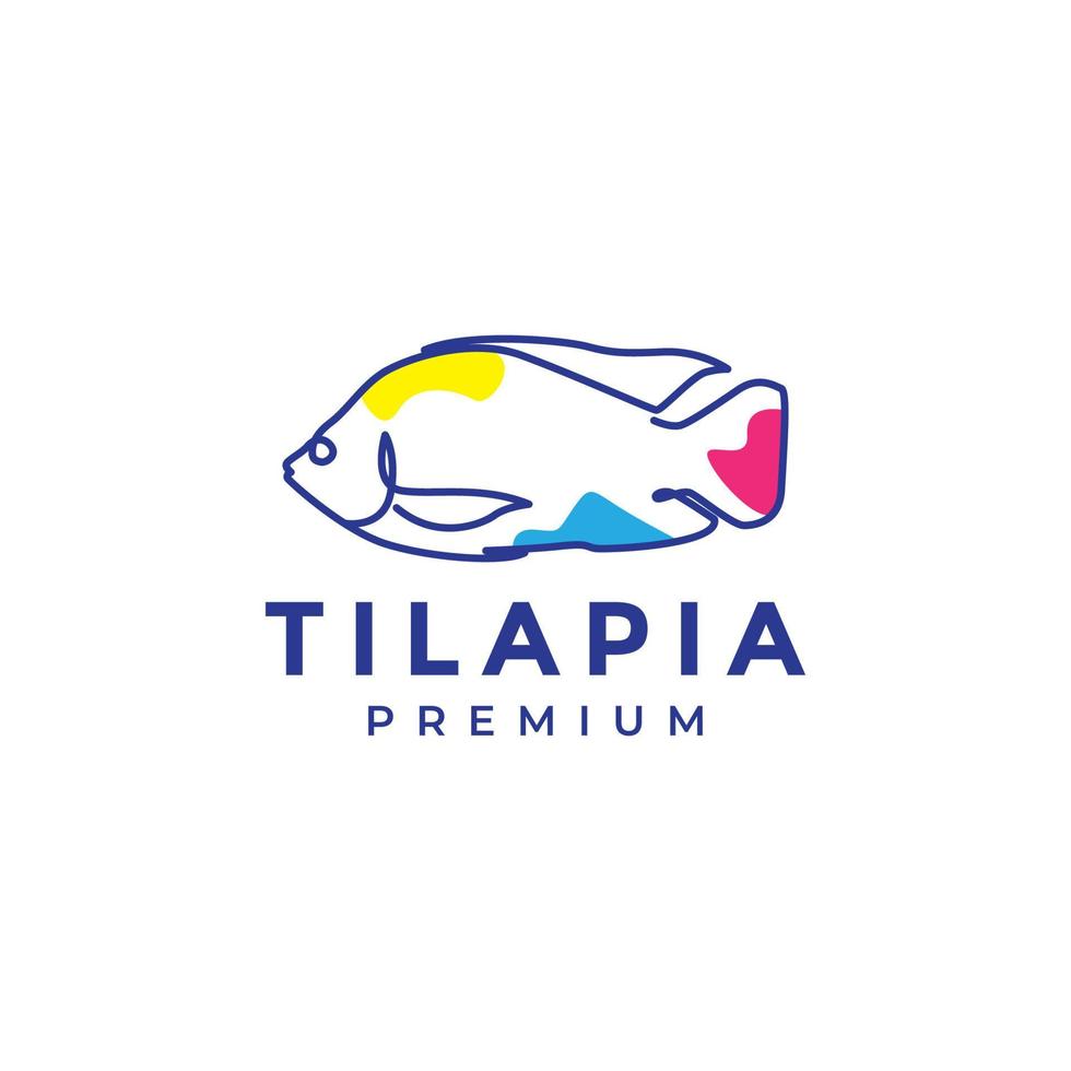astratto pesce Tilapia logo design vettore