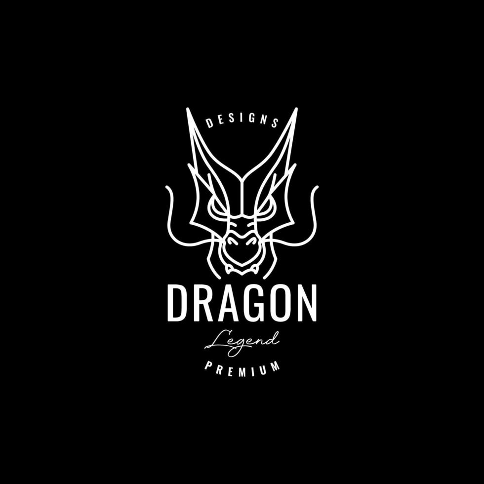 fricchettone mito Drago viso logo design vettore