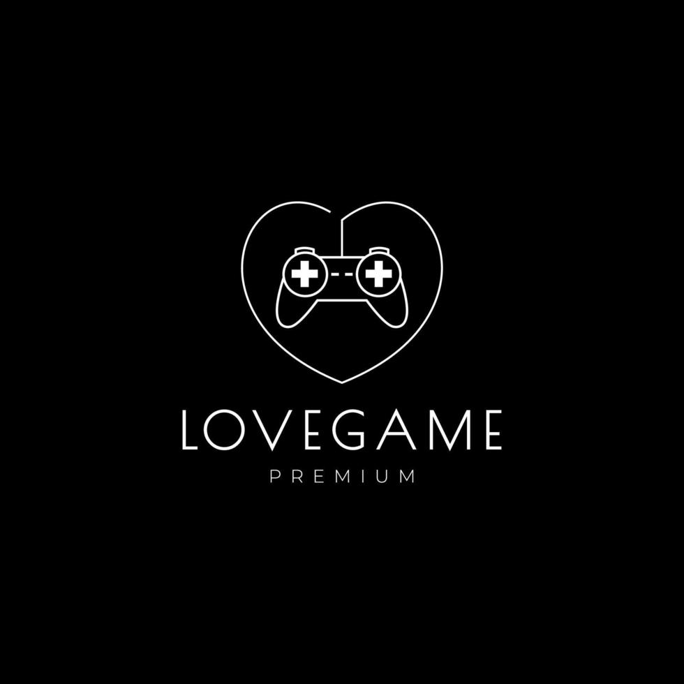 gamepad con amore logo design vettore