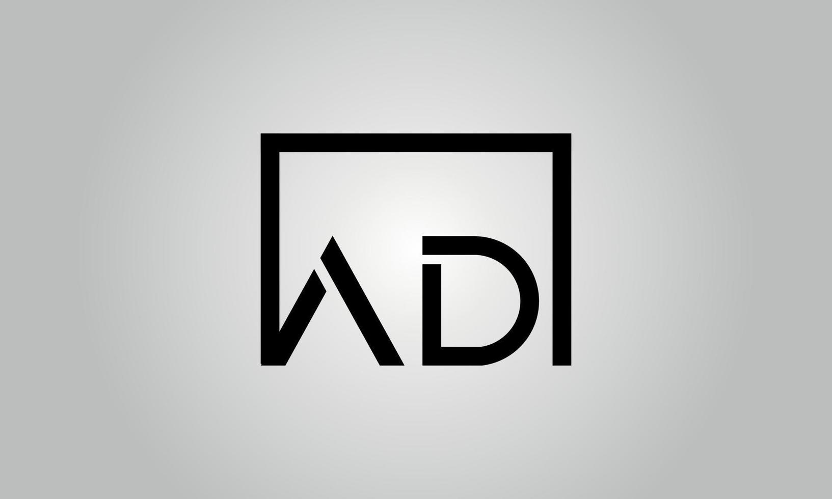 lettera anno Domini logo design. anno Domini logo con piazza forma nel nero colori vettore gratuito vettore modello.