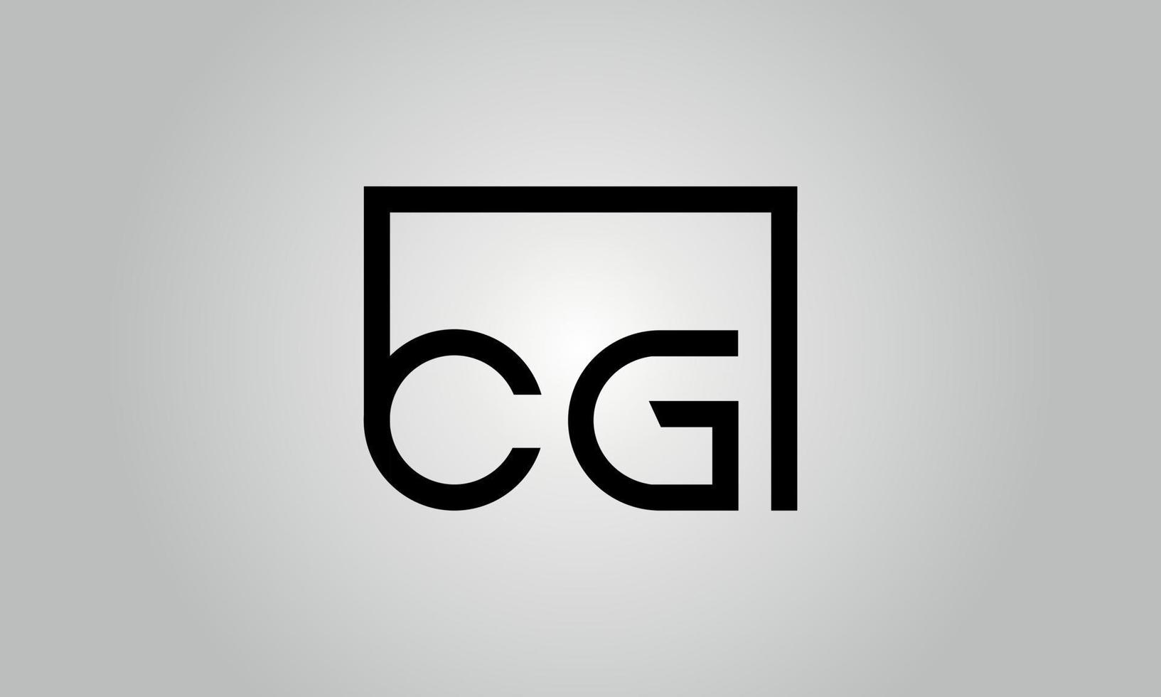 lettera cg logo design. cg logo con piazza forma nel nero colori vettore gratuito vettore modello.