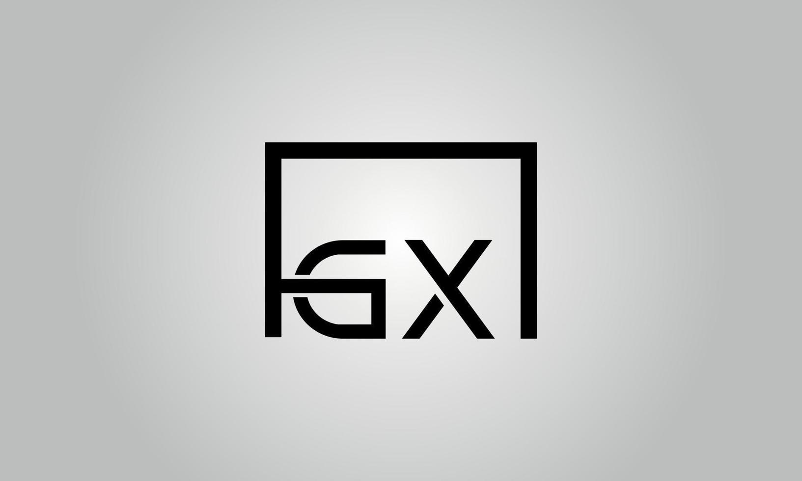 lettera gx logo design. gx logo con piazza forma nel nero colori vettore gratuito vettore modello.
