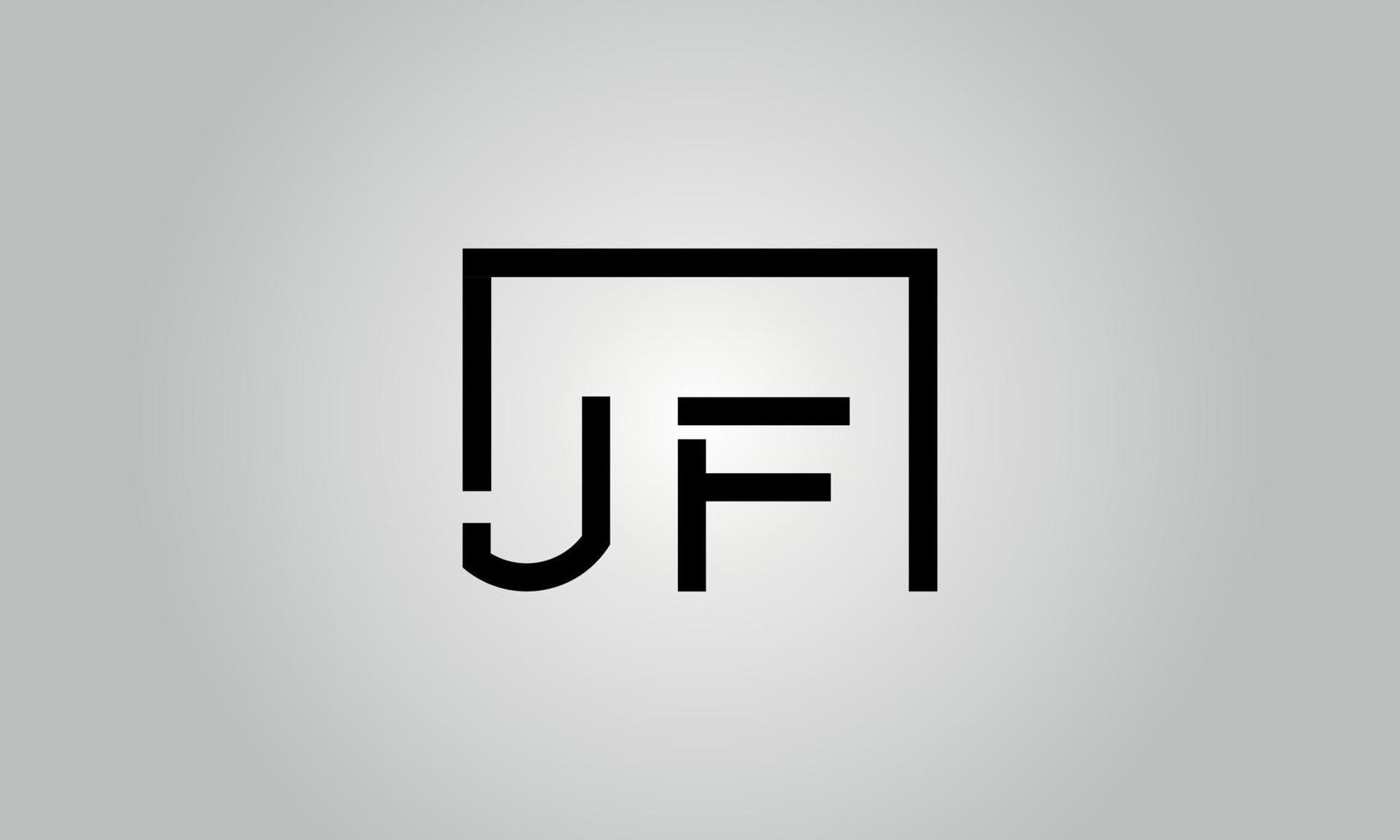 lettera jf logo design. jf logo con piazza forma nel nero colori vettore gratuito vettore modello.