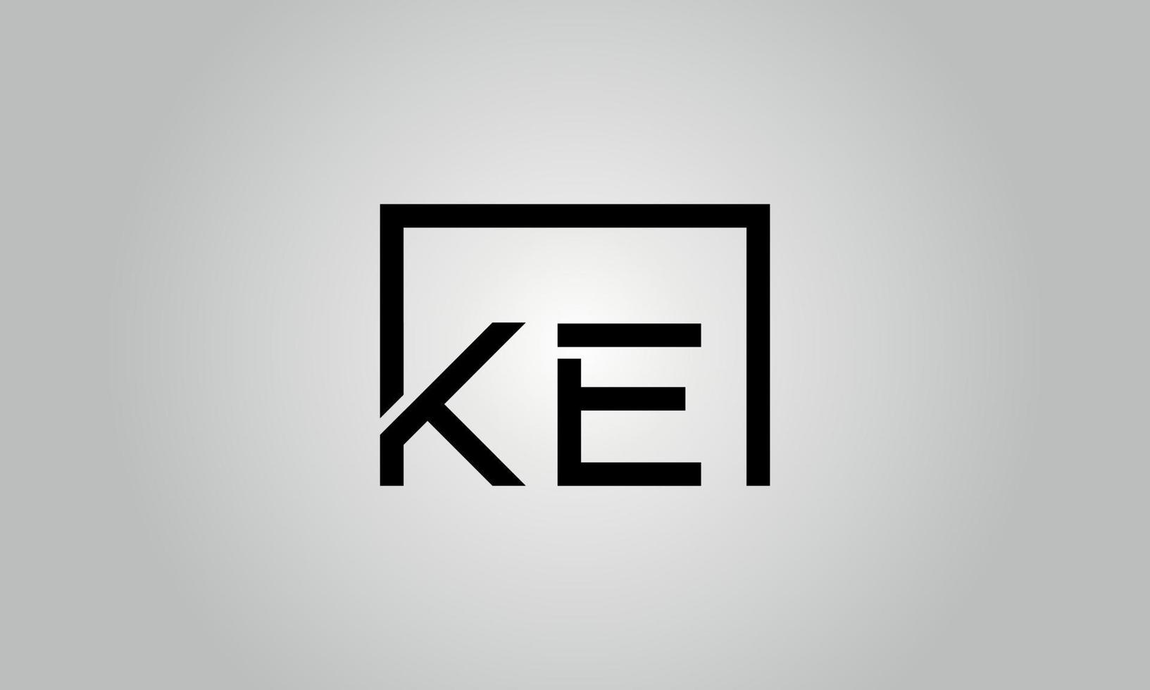 lettera ke logo design. ke logo con piazza forma nel nero colori vettore gratuito vettore modello.