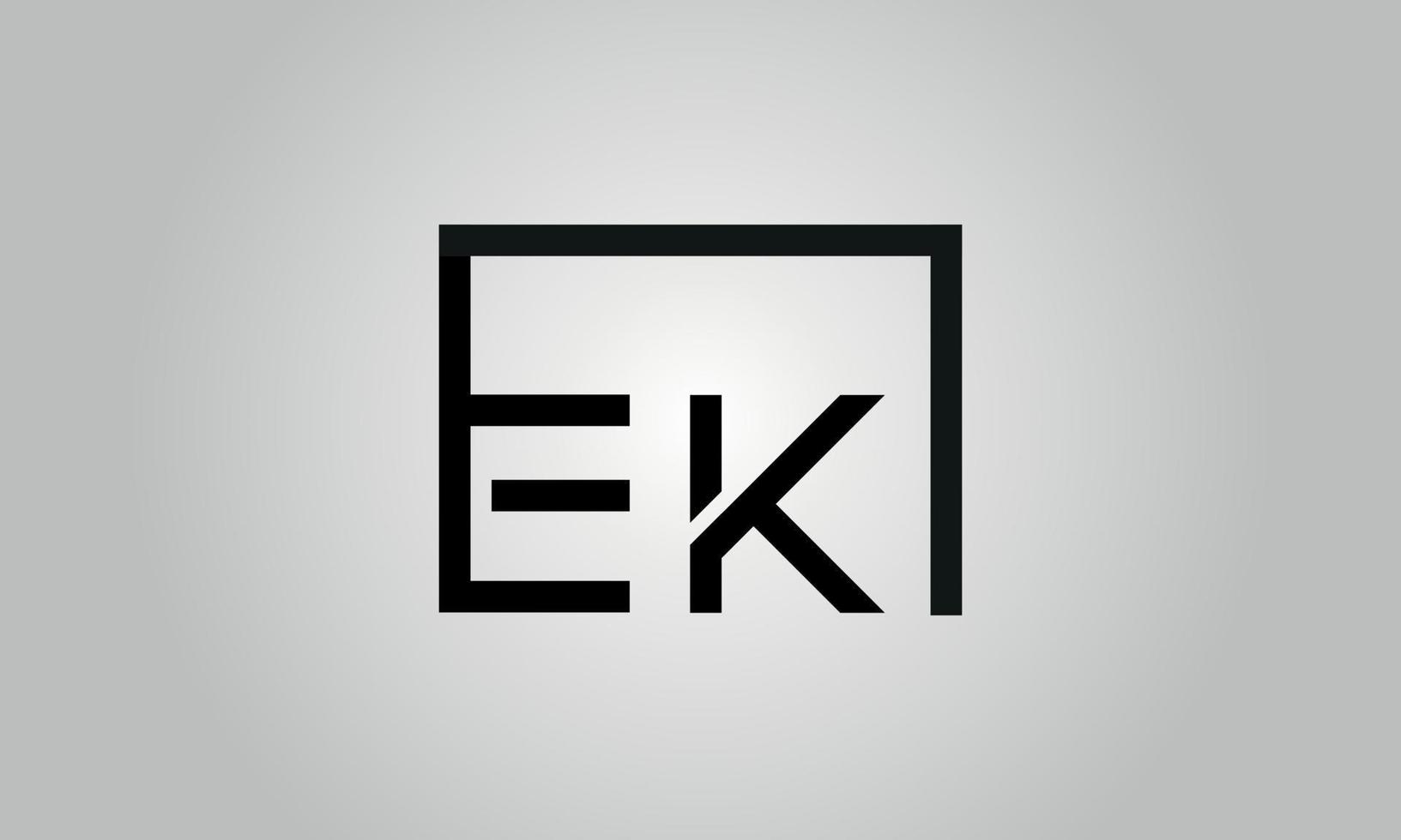 lettera ek logo design. ek logo con piazza forma nel nero colori vettore gratuito vettore modello.