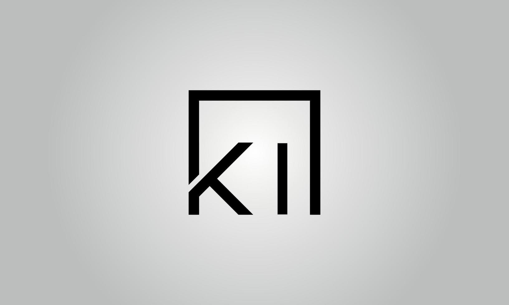 lettera ki logo design. ki logo con piazza forma nel nero colori vettore gratuito vettore modello.