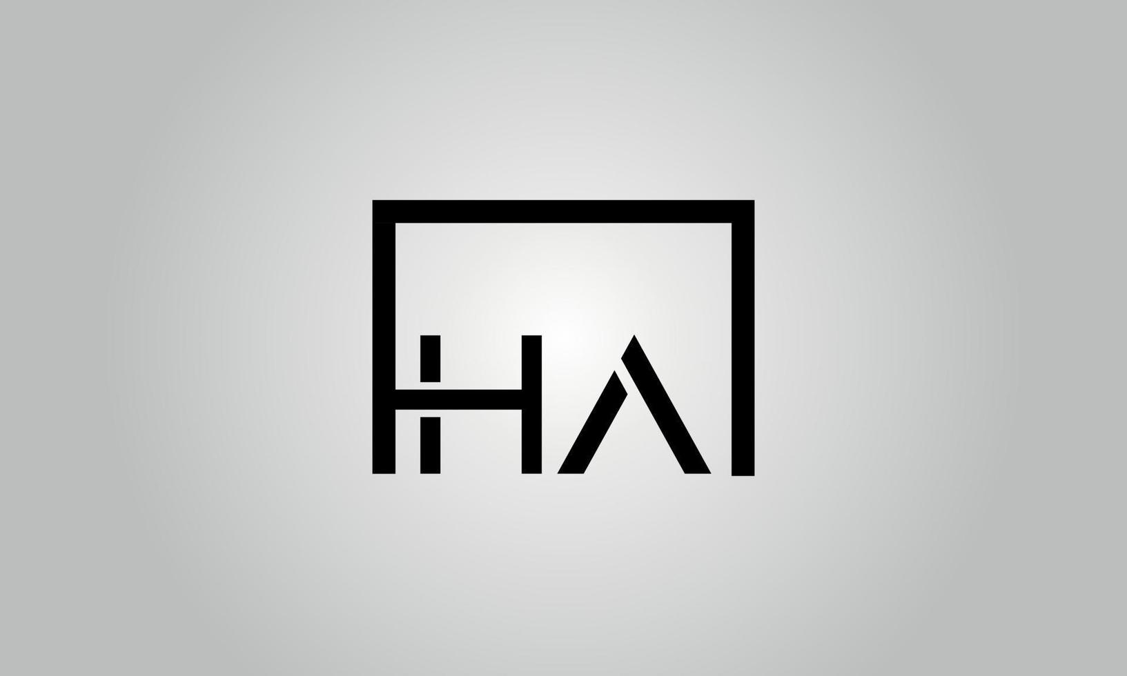 lettera ah logo design. ah logo con piazza forma nel nero colori vettore gratuito vettore modello.