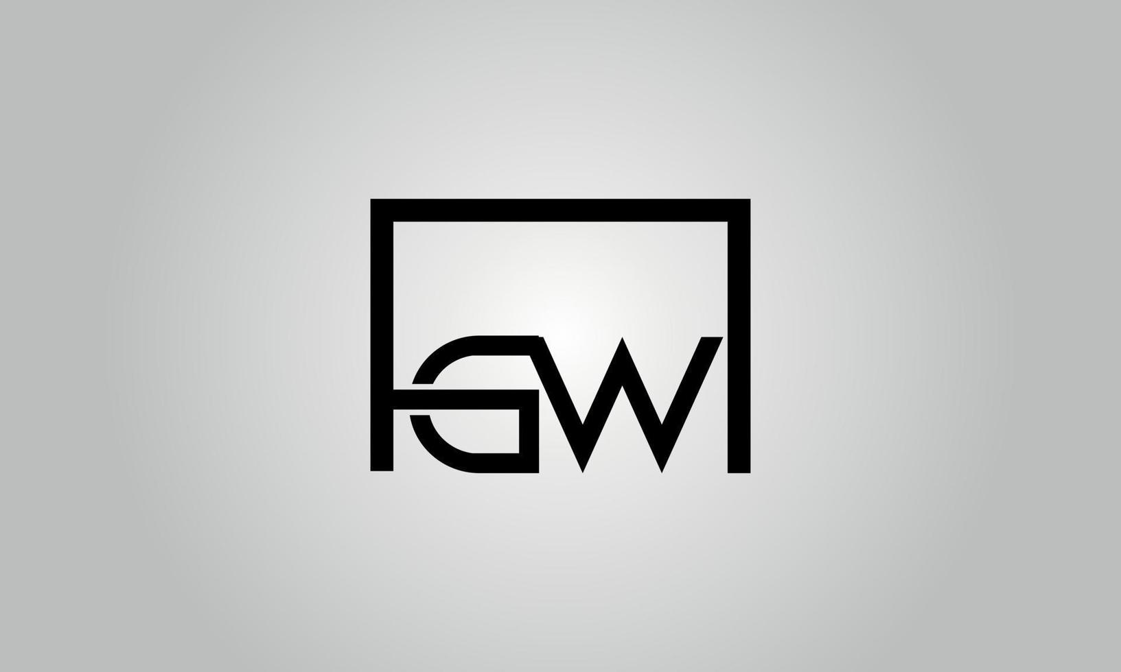 lettera gw logo design. gw logo con piazza forma nel nero colori vettore gratuito vettore modello.