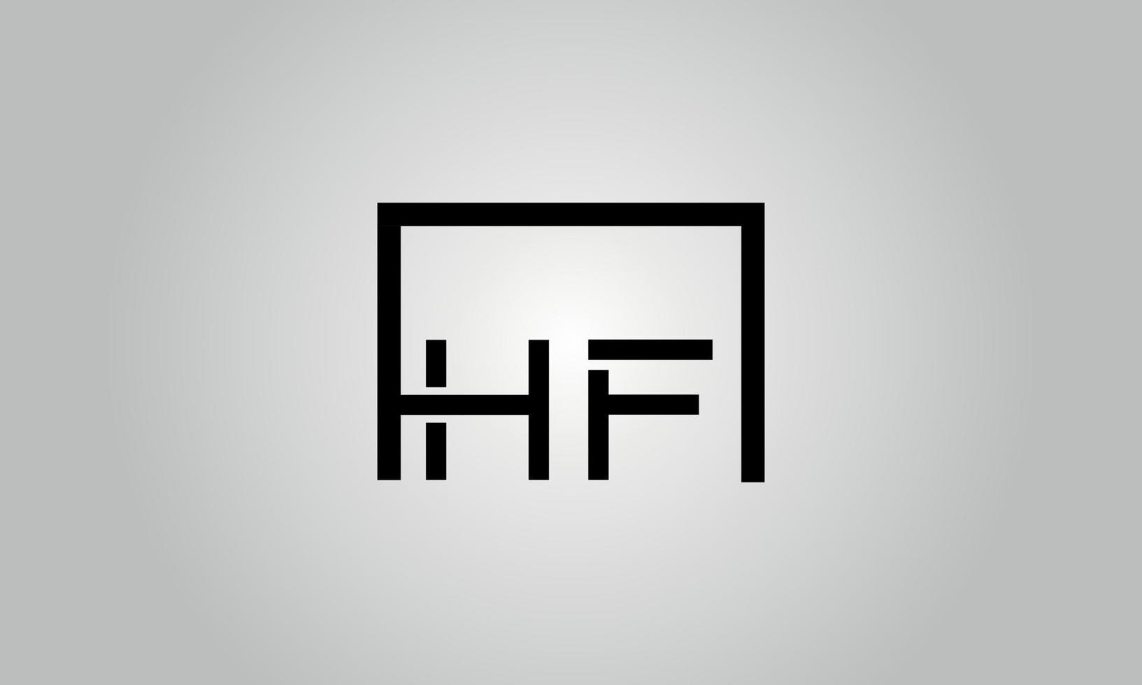 lettera HF logo design. HF logo con piazza forma nel nero colori vettore gratuito vettore modello.