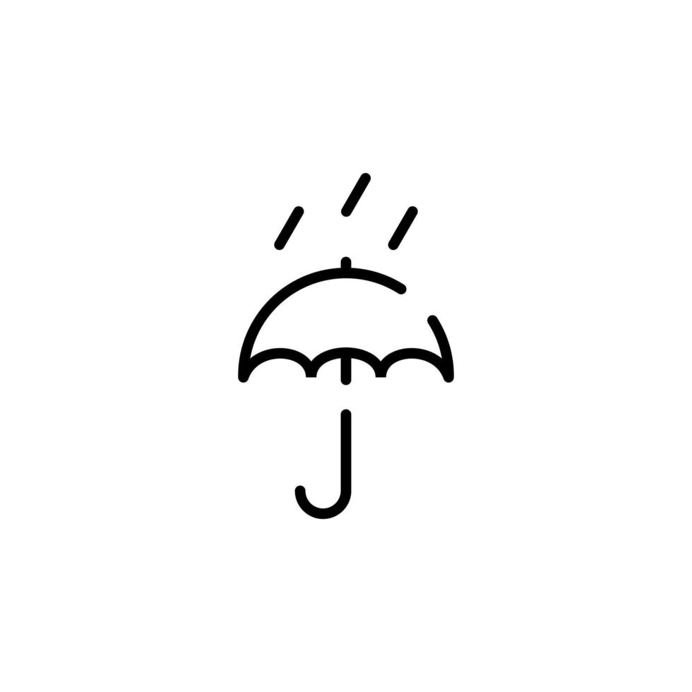 ombrello, tempo atmosferico, protezione tratteggiata linea icona vettore illustrazione logo modello. adatto per molti scopi.