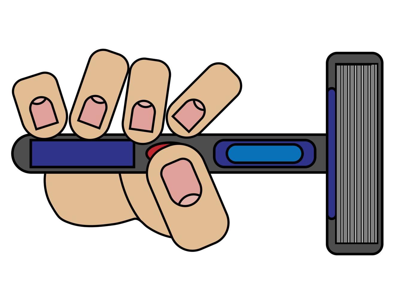 il mano è Tenere un' rasoio. isolato su bianca sfondo nel cartone animato stile nel vettore grafico