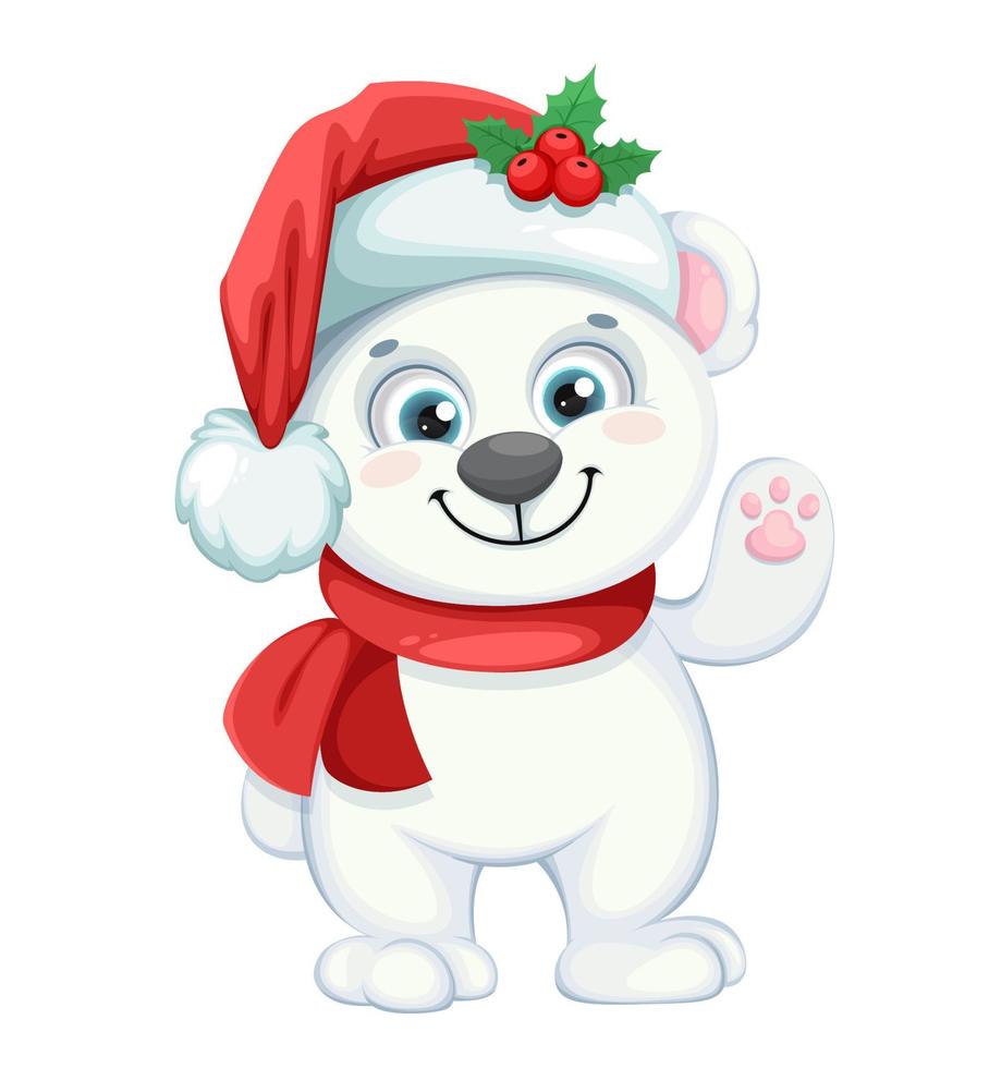 carino polare orso cartone animato personaggio vettore