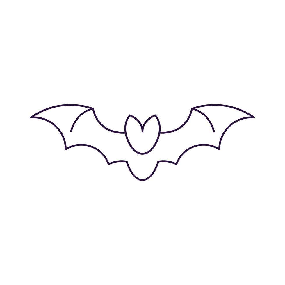 vettore linea icona di pipistrello come simbolo di Halloween. schema cartello per ragnatela siti, app, annunci, I negozi. moderno minimalista monocromatico isolato Immagine e modificabile ictus