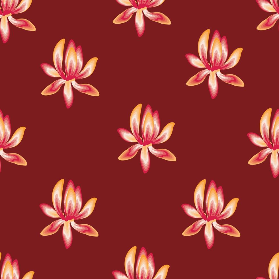 astratto tropicale floreale sfondo vettore design con colorato fiore elementi su rosso sfondo. colorato elegante floreale. floreale sfondo. esotico tropico. estate design. fiore sfondo. autunno