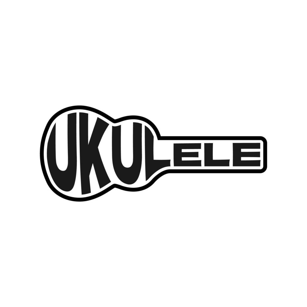 ukulele tipografia chitarra forma vettore design