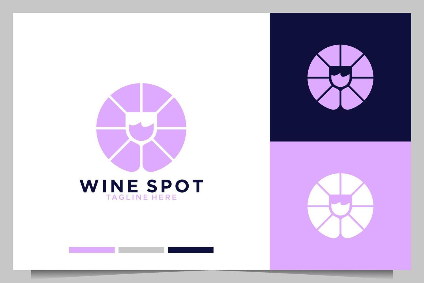 moderno vino individuare con cerchio logo design vettore