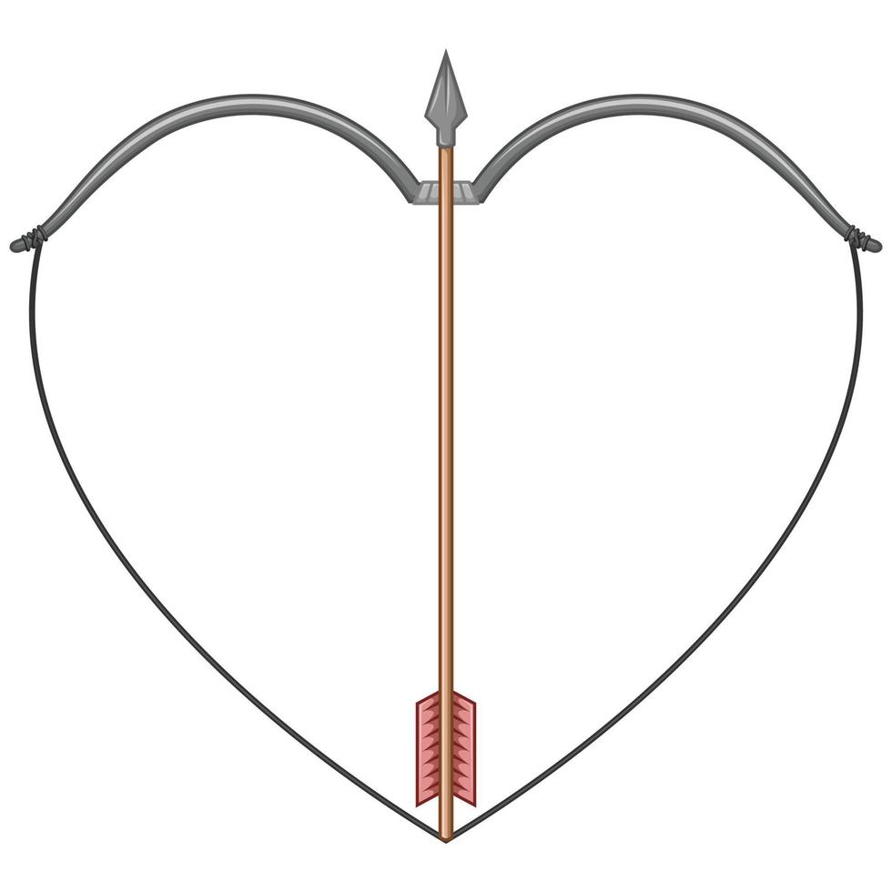 San Valentino arco e freccia vettore disegno, arco e freccia con cuore forma, contento san valentino giorno