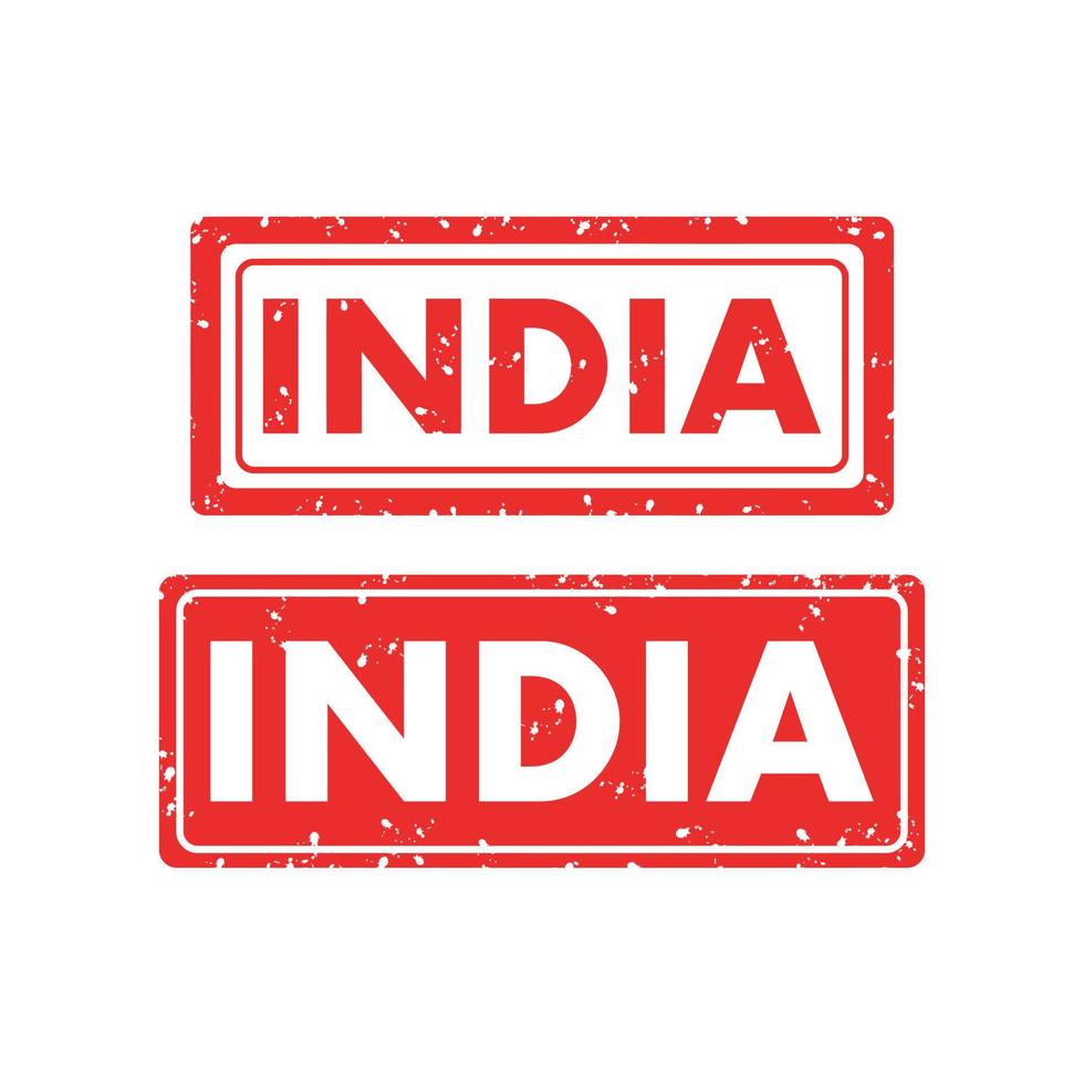India grunge gomma da cancellare francobollo impostato su bianca sfondo. vettore illustrazione.