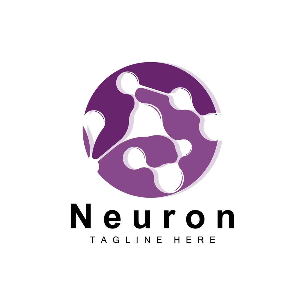 neurone logo design vettore nervo cellula illustrazione molecolare dna Salute marca