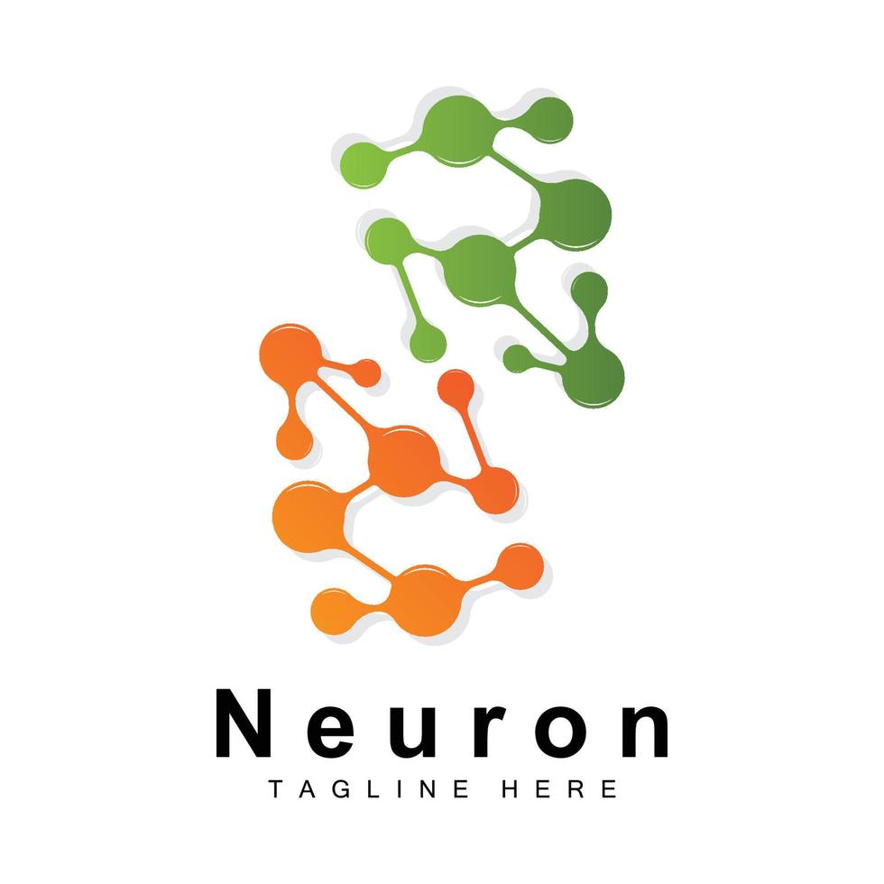 neurone logo design vettore nervo cellula illustrazione molecolare dna Salute marca