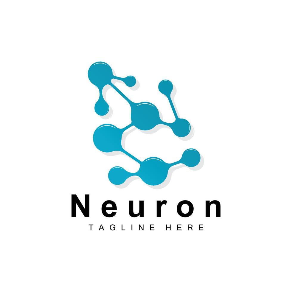 neurone logo design vettore nervo cellula illustrazione molecolare dna Salute marca