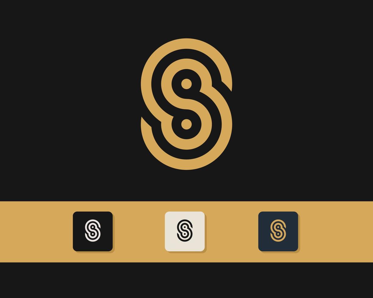 lettera s logo design. simbolo del monogramma monocromatico minimal creativo. emblema vettoriale elegante universale. logo aziendale premium. simbolo grafico dell'alfabeto per l'identità aziendale