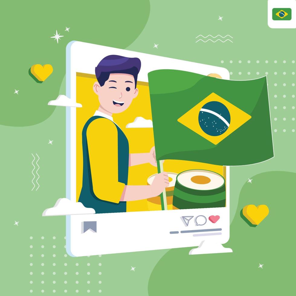 brasile indipendenza giorno concetto illustrazione vettore