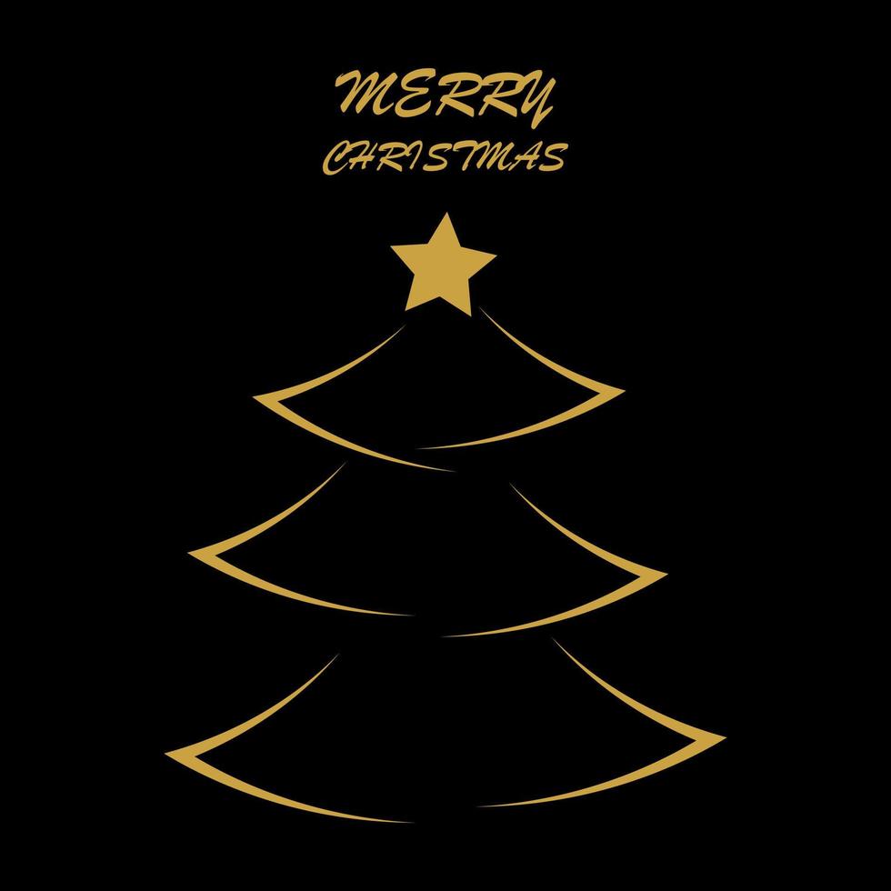 Natale albero con un' stella per Natale, vettore illustrazione