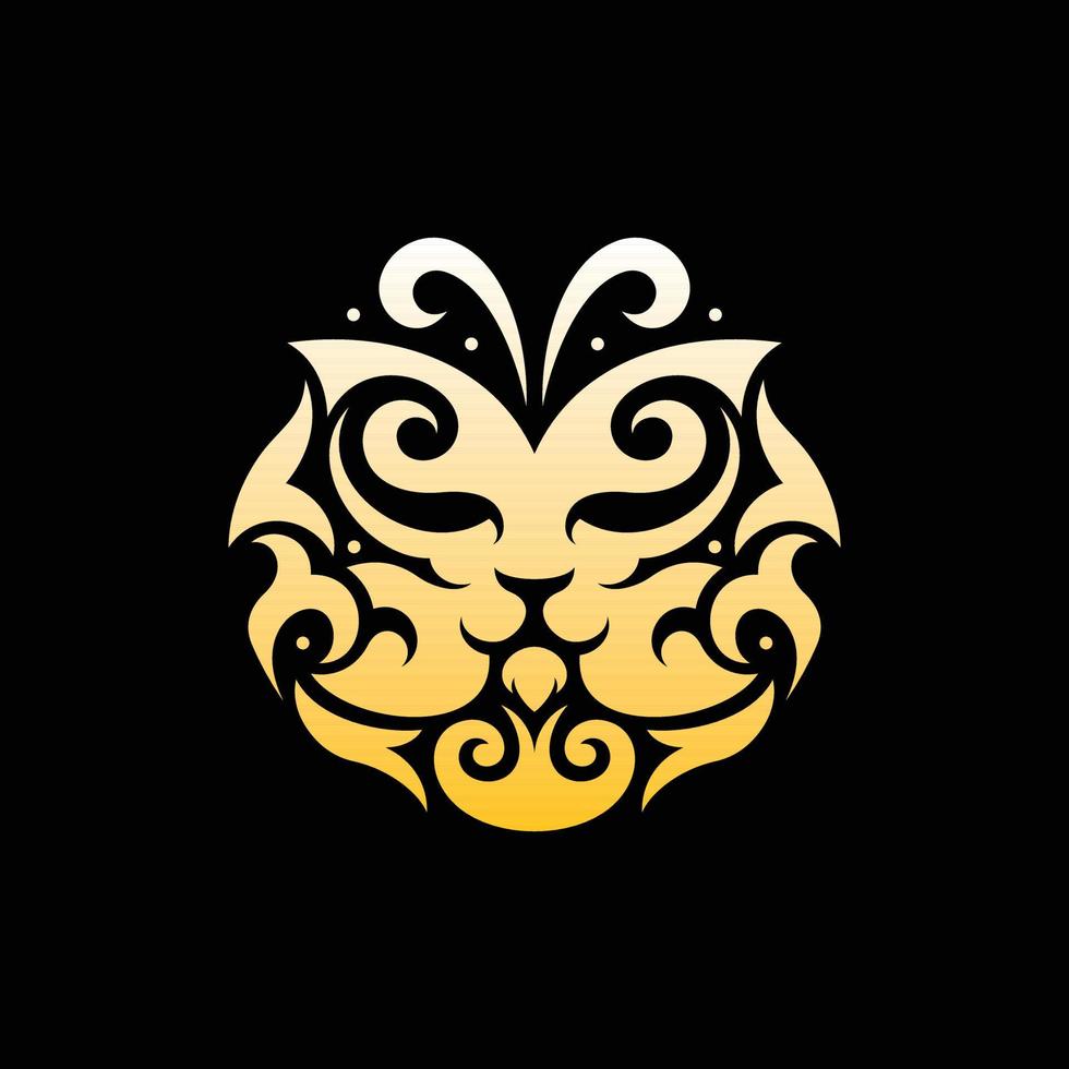 farfalla Leone ornamento lusso logo vettore