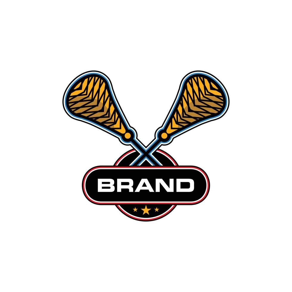 lacrosse sport distintivo illustrazione logo vettore