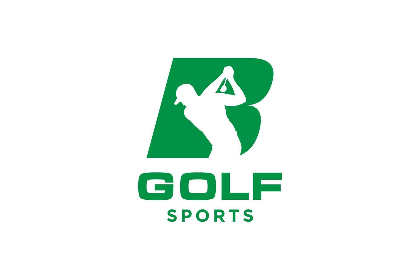 alfabeto lettera icona logo b per golf logo design modello vettoriale, etichetta vettoriale del golf, logo del campionato di golf, illustrazione, icona creativa, concetto di design