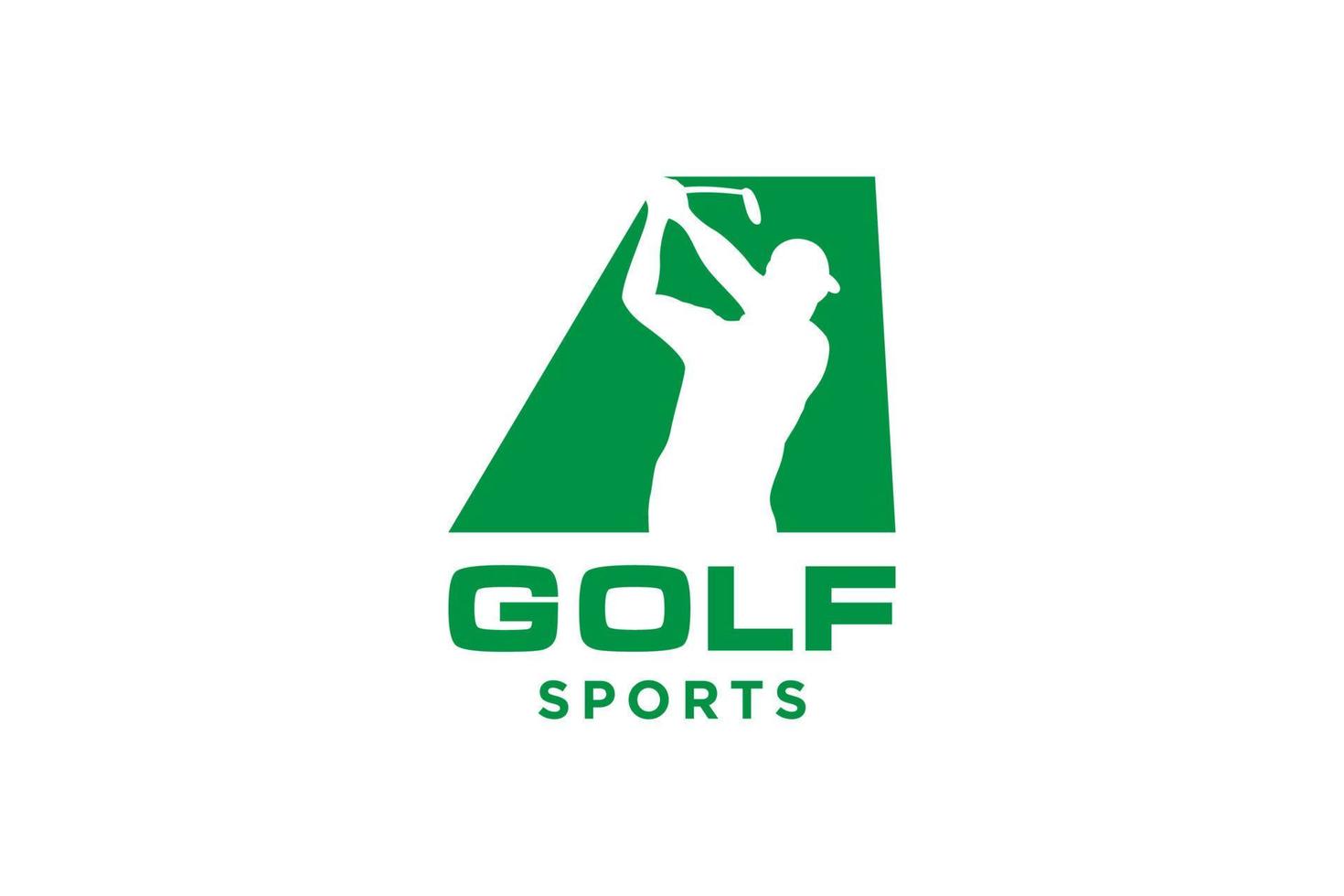 alfabeto lettera icona logo a per golf logo design modello vettoriale, etichetta vettoriale del golf, logo del campionato di golf, illustrazione, icona creativa, concetto di design