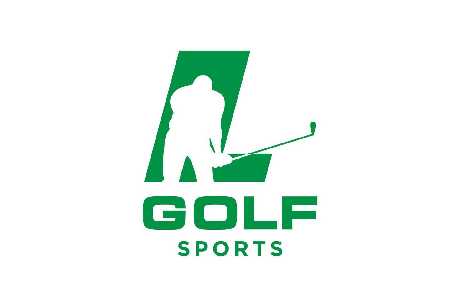 alfabeto lettera icona logo l per golf logo design modello vettoriale, etichetta vettoriale del golf, logo del campionato di golf, illustrazione, icona creativa, concetto di design