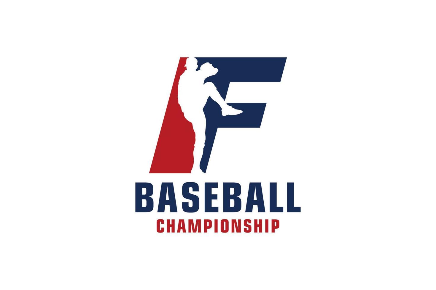 lettera f con logo da baseball. elementi del modello di progettazione vettoriale per la squadra sportiva o l'identità aziendale.