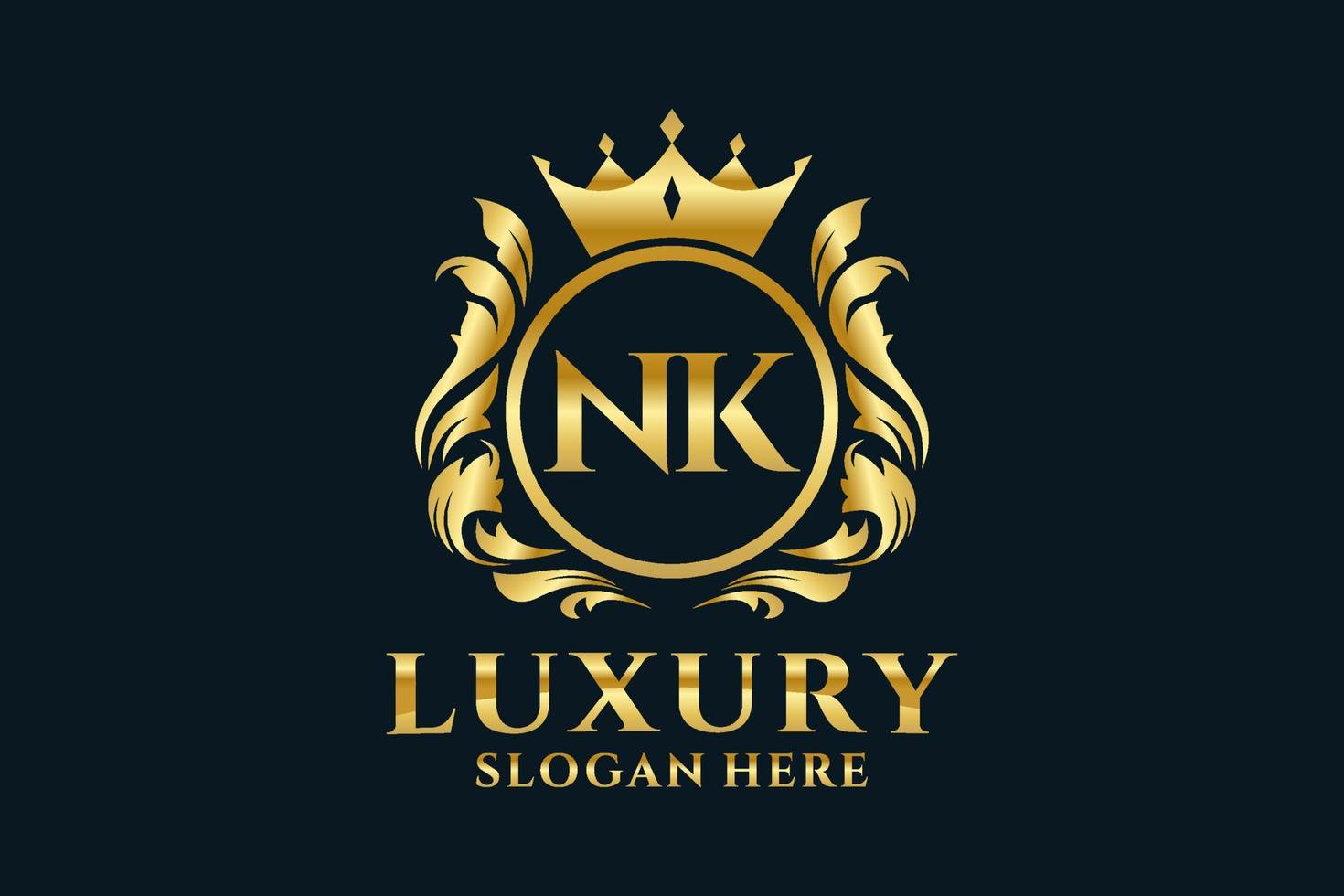 iniziale nk lettera reale lusso logo modello nel vettore arte per lussuoso il branding progetti e altro vettore illustrazione.