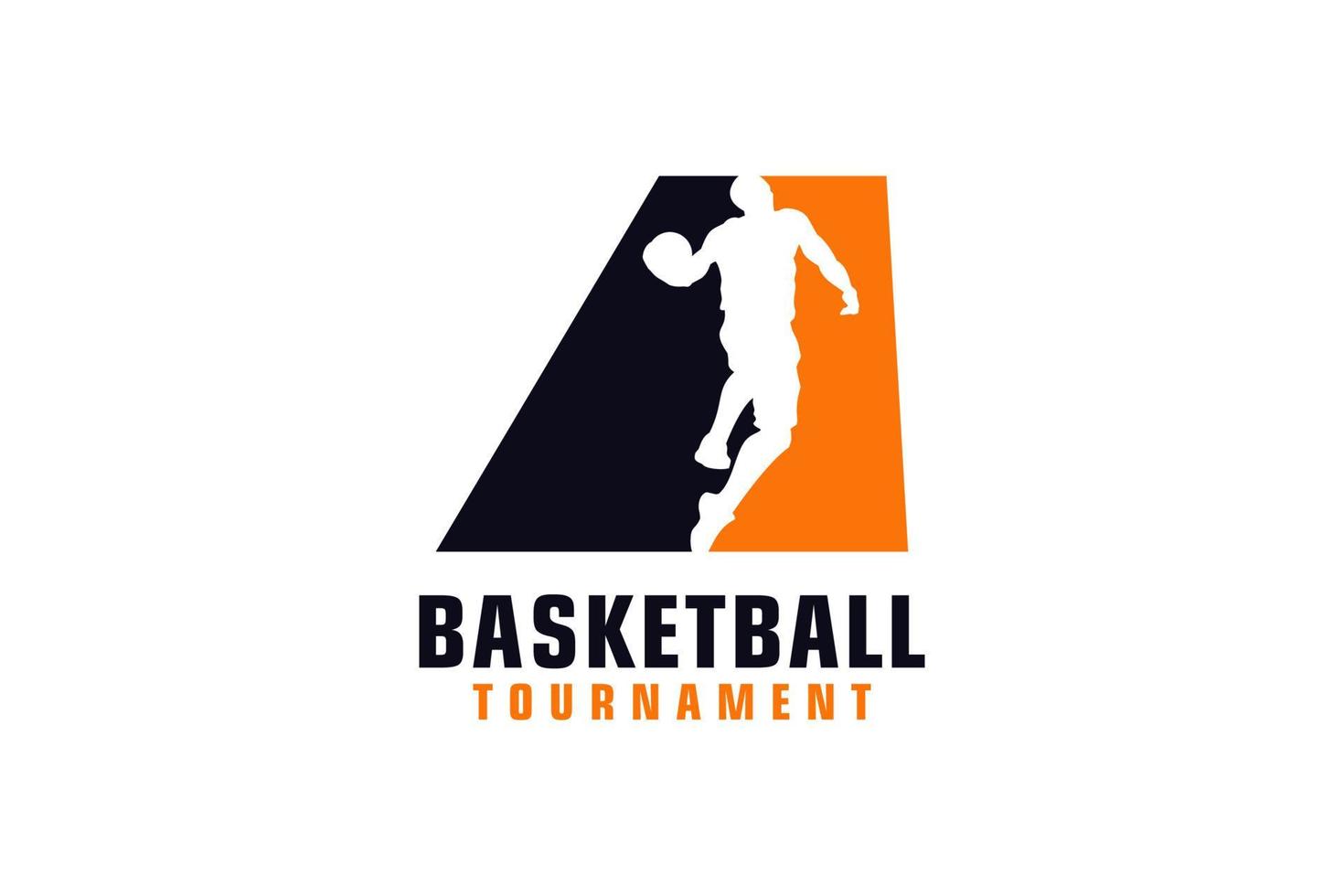 lettera un' con pallacanestro logo design. vettore design modello elementi per sport squadra o aziendale identità.