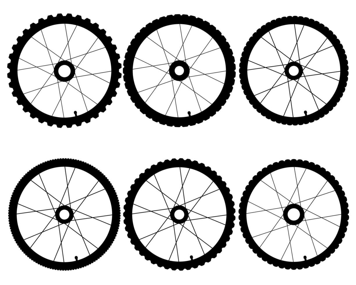 diverso bicicletta ruote su un' bianca sfondo vettore