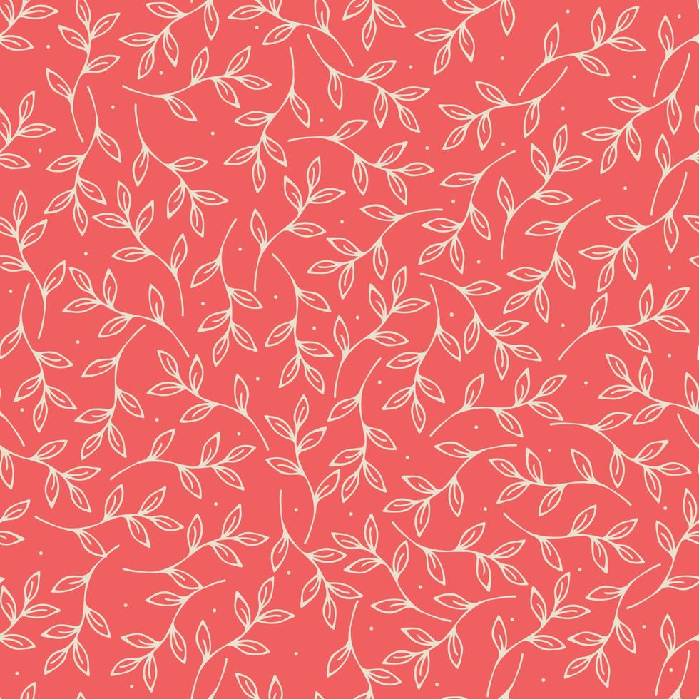 vettore floreale modello nel rosa. scarabocchio modello con impianti. botanico e astratto senza soluzione di continuità modello con fiori e foglie, mano disegnato sfondo.