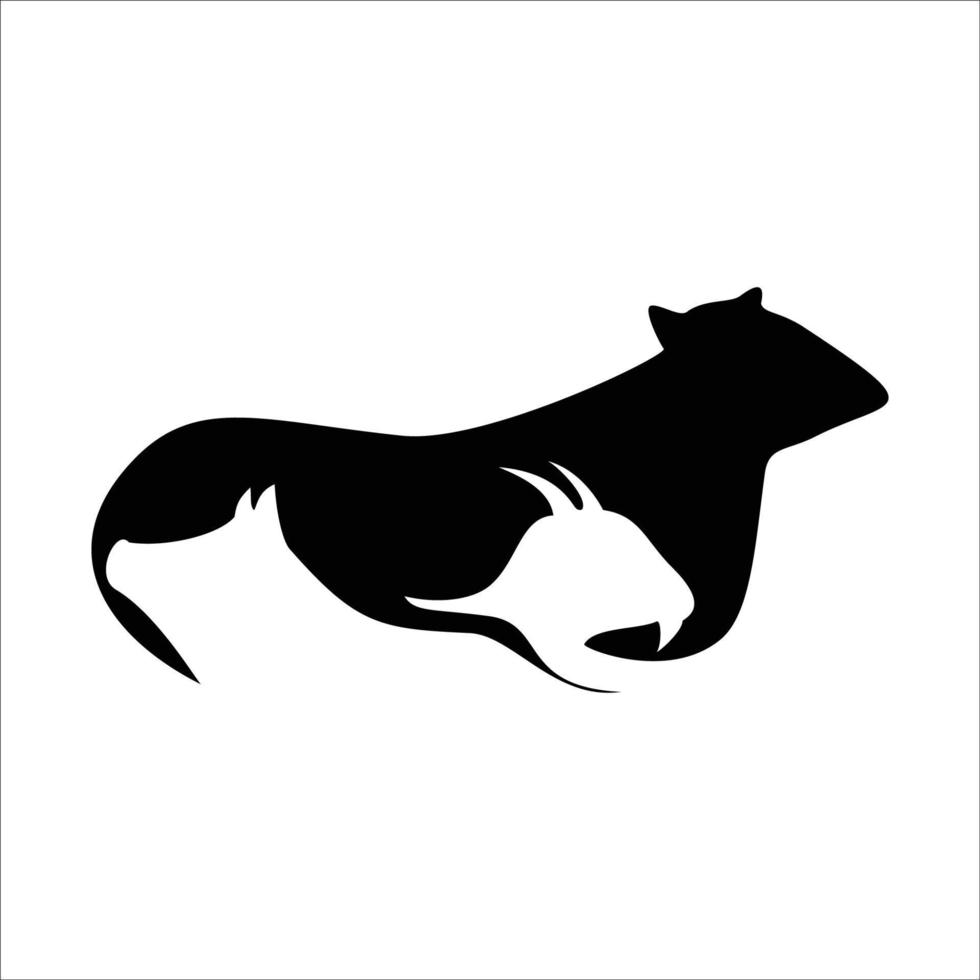 bestiame logo modello. mucca, Maiale e capra silhouette. vettore