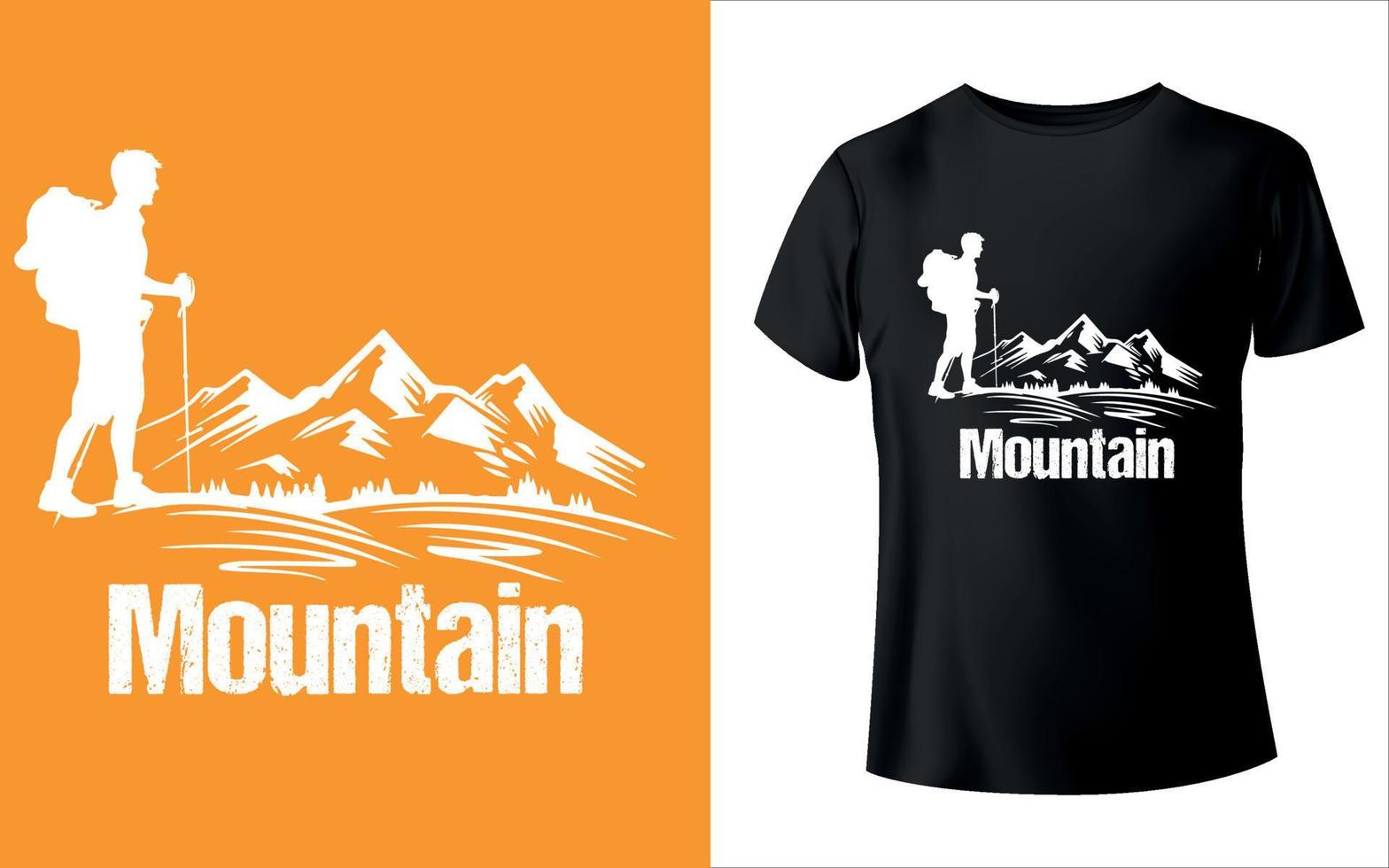 montagna maglietta design con modificabile montagna vettore