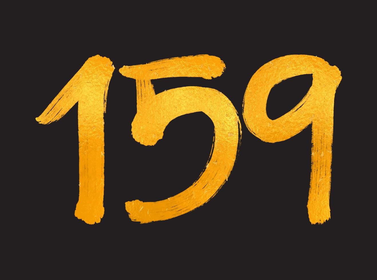 159 numero logo vettore illustrazione, 159 anni anniversario celebrazione vettore modello, 159° compleanno, oro lettering numeri spazzola disegno mano disegnato schizzo, numero logo design per Stampa, t camicia