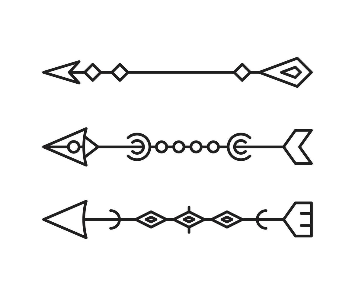 illustrazione di arte della linea di freccia tribale vettore