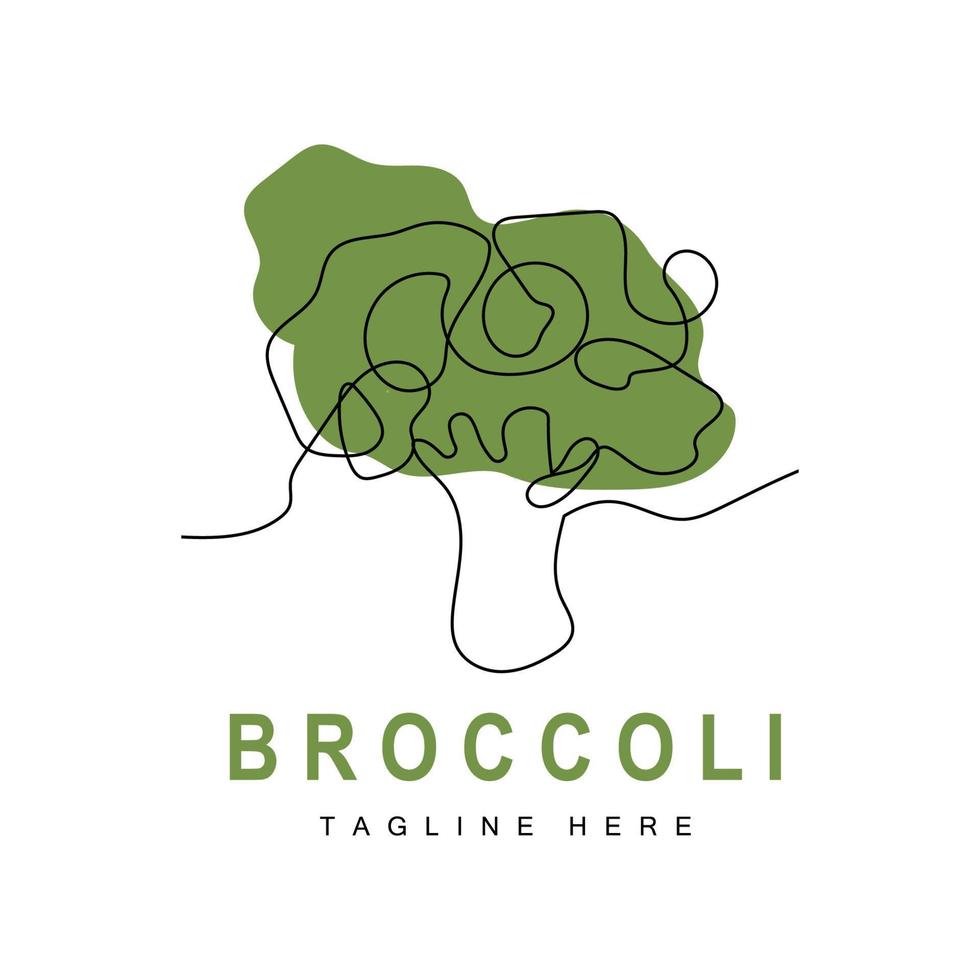 broccoli logo disegno, verde verdura vettore, broccoli sfondo, verdura supermercato illustrazione giardino Prodotto marca vettore