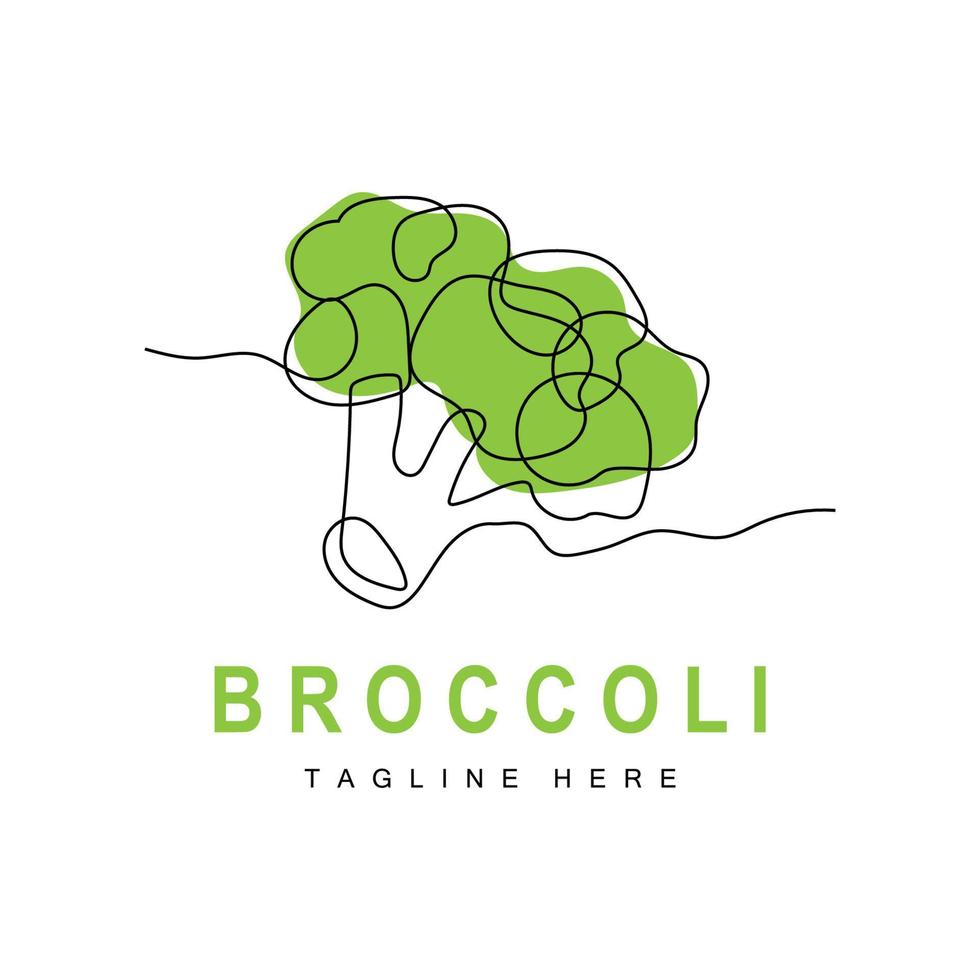 broccoli logo disegno, verde verdura vettore, broccoli sfondo, verdura supermercato illustrazione giardino Prodotto marca vettore