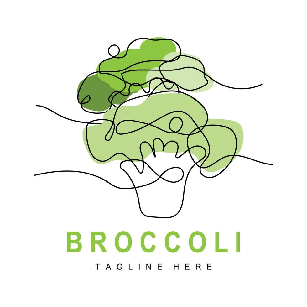 broccoli logo disegno, verde verdura vettore, broccoli sfondo, verdura supermercato illustrazione giardino Prodotto marca vettore