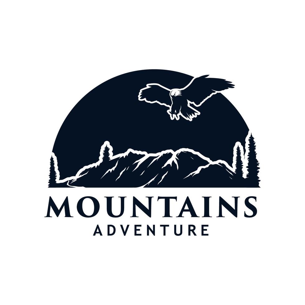 vettore montagna e all'aperto avventure logo