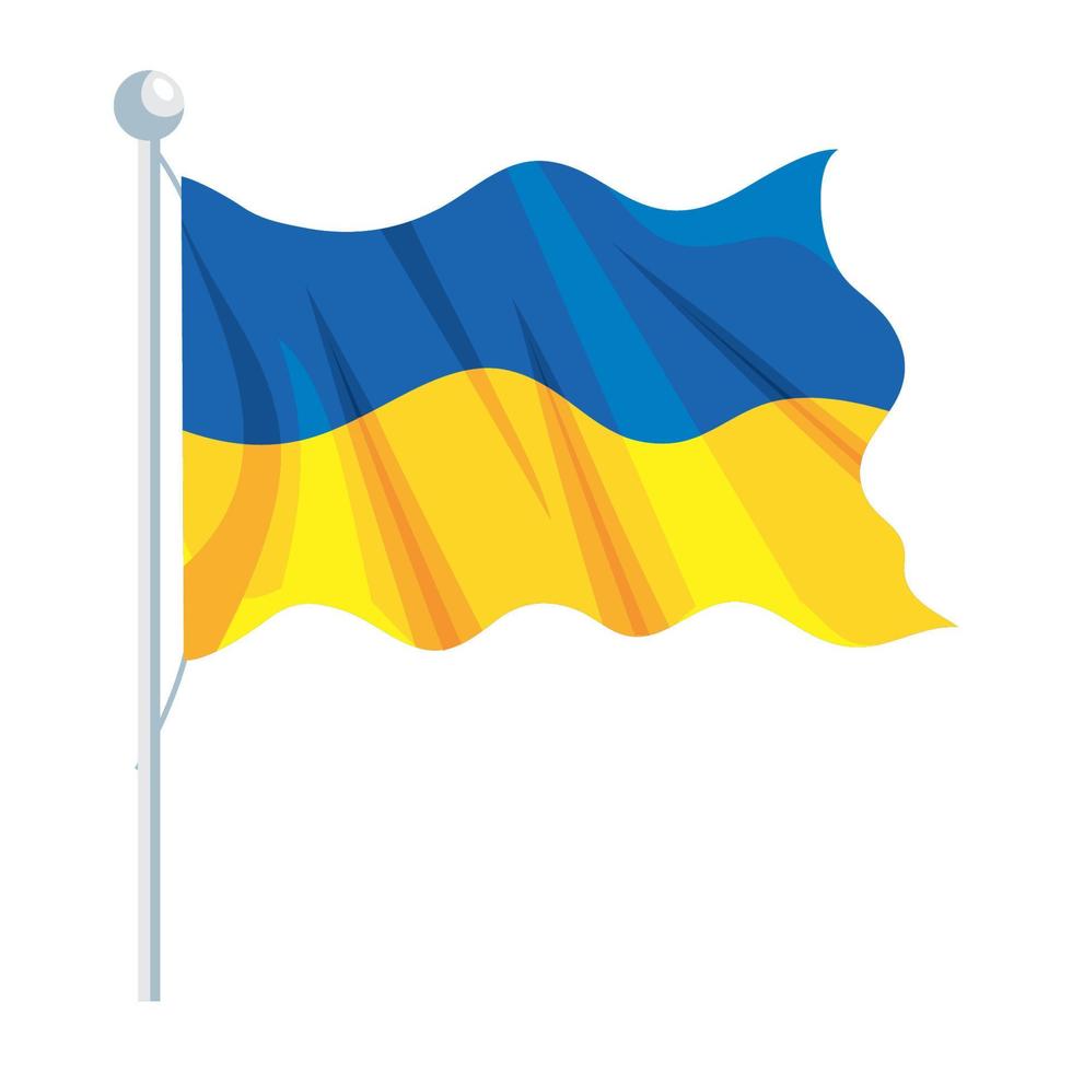 sventolando la bandiera dell'ucraina vettore