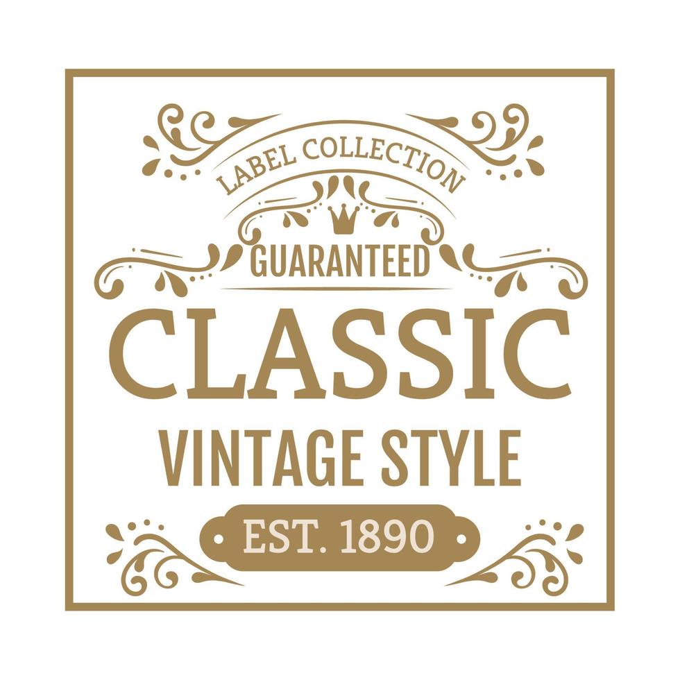 classico Vintage ▾ stile d'oro etichetta vettore